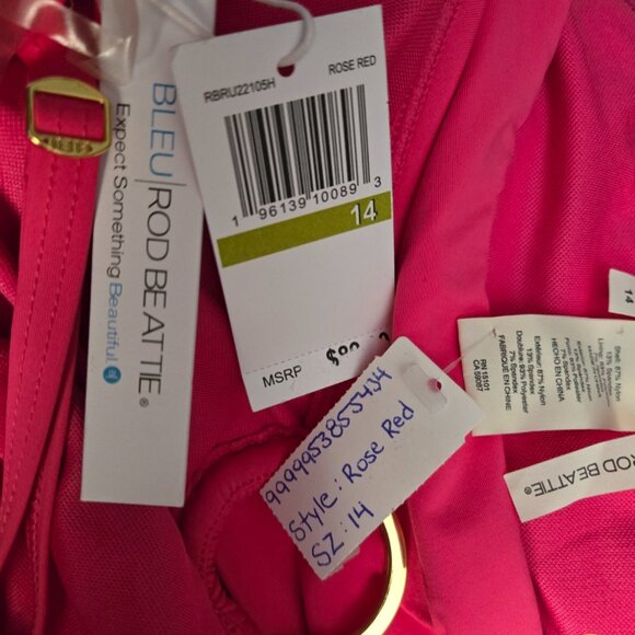 NWT BLEU|ROD BEATTIE RING ME UP Bikini  Rose Red 14 - Picture 5 of 5